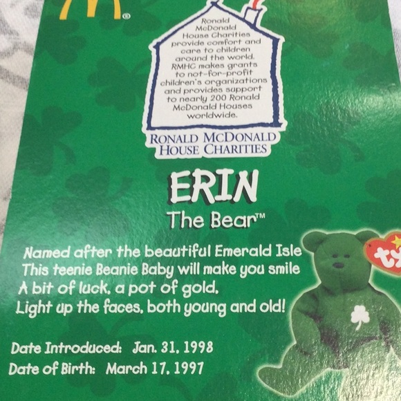 McDonald’s vintage collectible beanie babies bears 1999 set of four. New unused - Picture 8 of 10